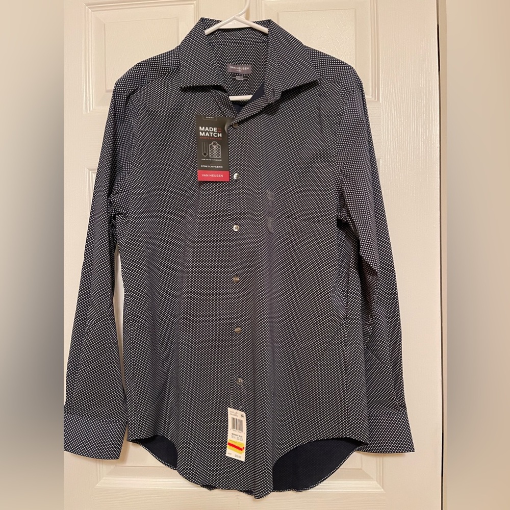 Van Heusen Navy/White Slim Fit Stretch